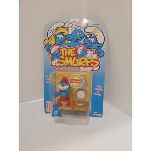 Vtg Smurfs, I'm Papa Smurf Poseable Figure 1996 Toy Island Peyo Popcorn NIP